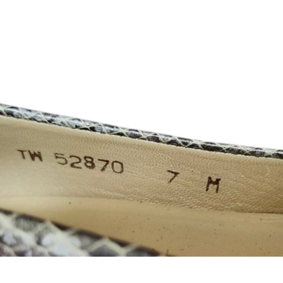 Stuart Weitzman Snakeskin Embossed Leather Pumps Heels Gray Women’s Size 7 Party - Picture 14 of 16